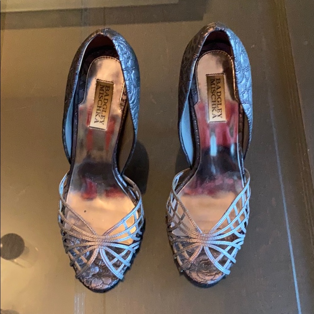 Badgley Mischka Silver Heels
